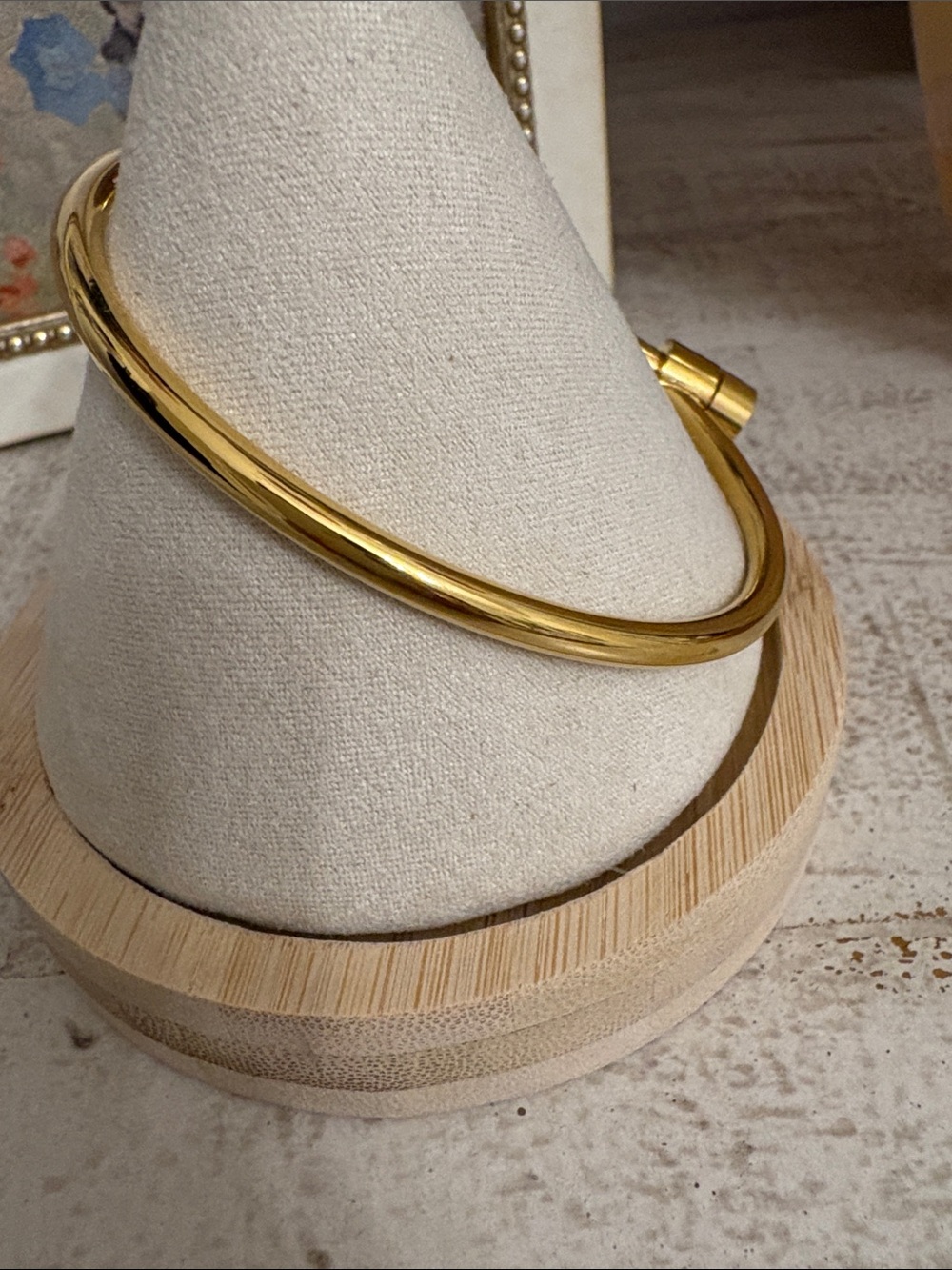 Gold Tubular Hinge Bangle/ Charm Bracelet - Picture 2 of 3